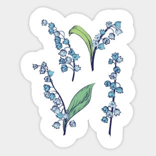 Blue Lily of the Valley Sticker